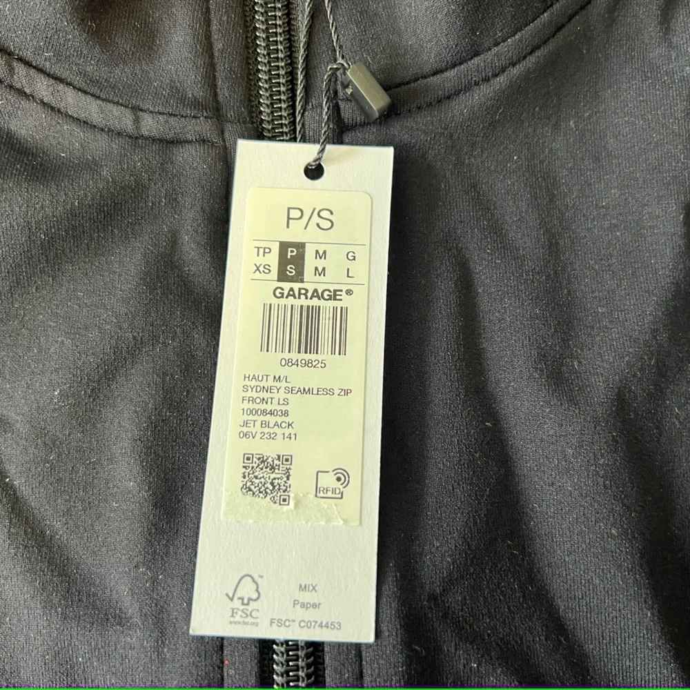 NWT Garage Charcoal Fitted Zip-Up Jacket – Athletic Stretch – SP - Picture 4 of 4